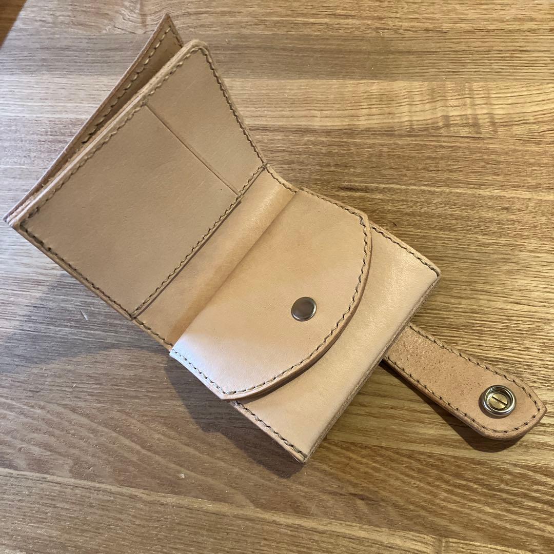 姫路レザー　ハンドメイド　二つ折財布