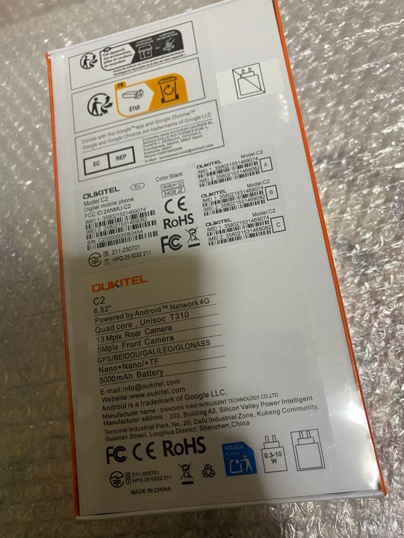 oukitel c2 16gb,64gb ブラック