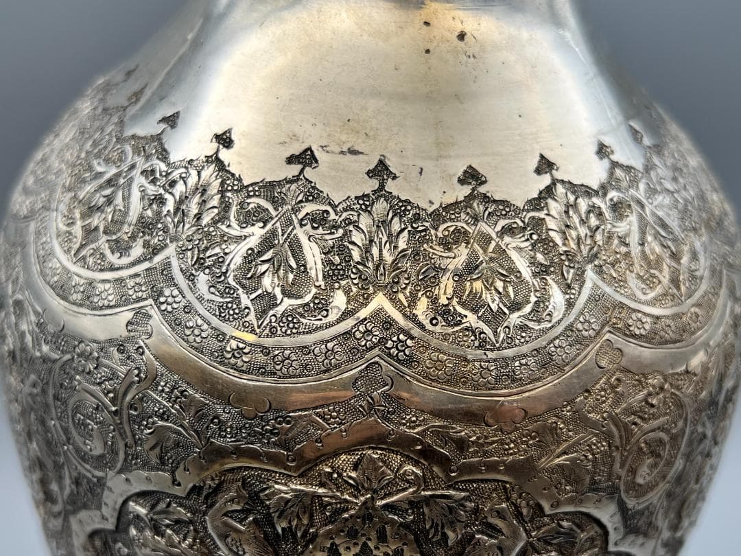 ととろ　銀製　ライオンマーク　三越　銀花瓶　花入れ　手彫　重量約820g