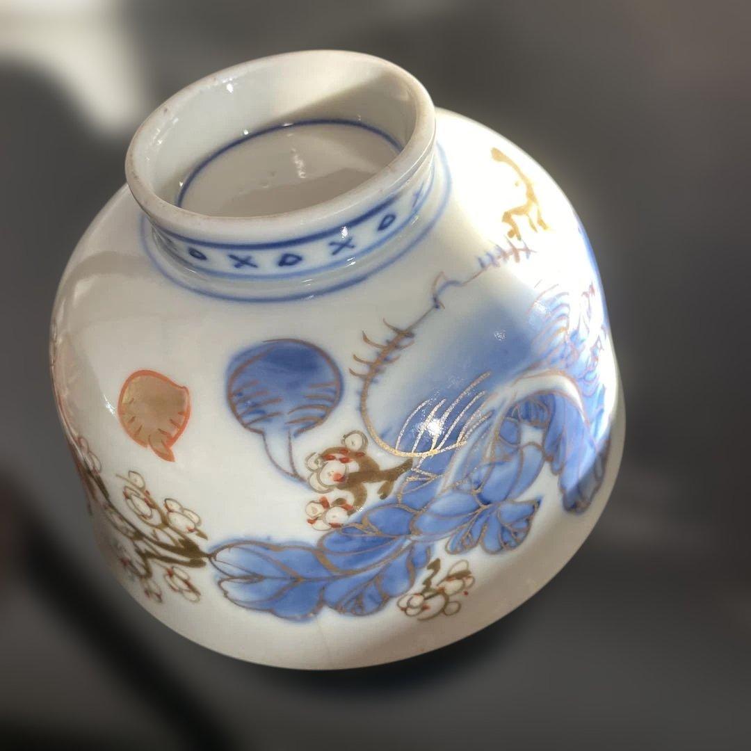 古伊万里（正月食器）蓋つき煮物椀 伝統的和風柄違いセット