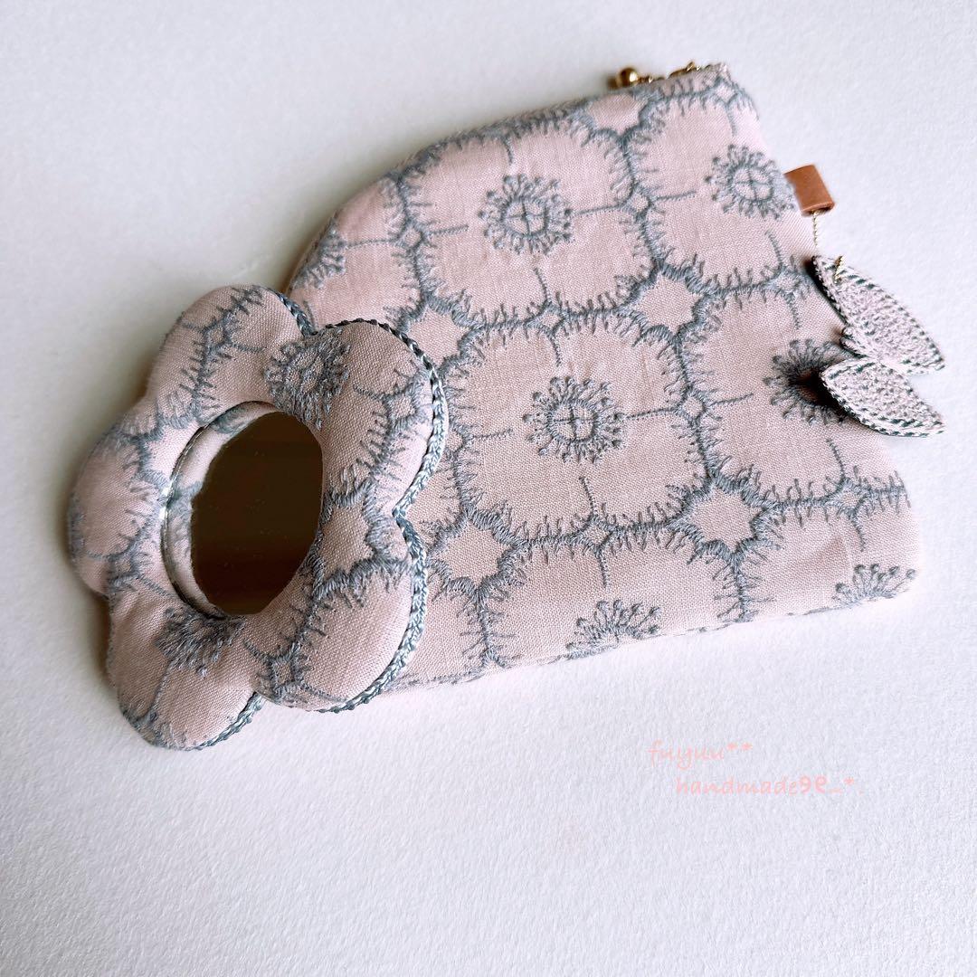 確認ページです୨୧⑅*.ハンドメイド ミナペルホネン アネモネ ミラー ＆ポーチ