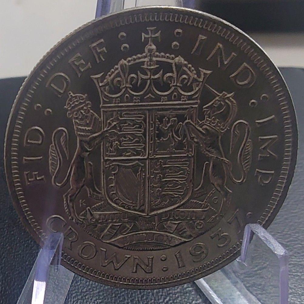 1937年 イギリス クラウン銀貨 ジョージ6世の戴冠式記念銀貨 IND IMP