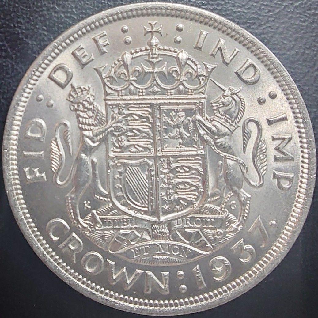 1937年 イギリス クラウン銀貨 ジョージ6世の戴冠式記念銀貨 IND IMP