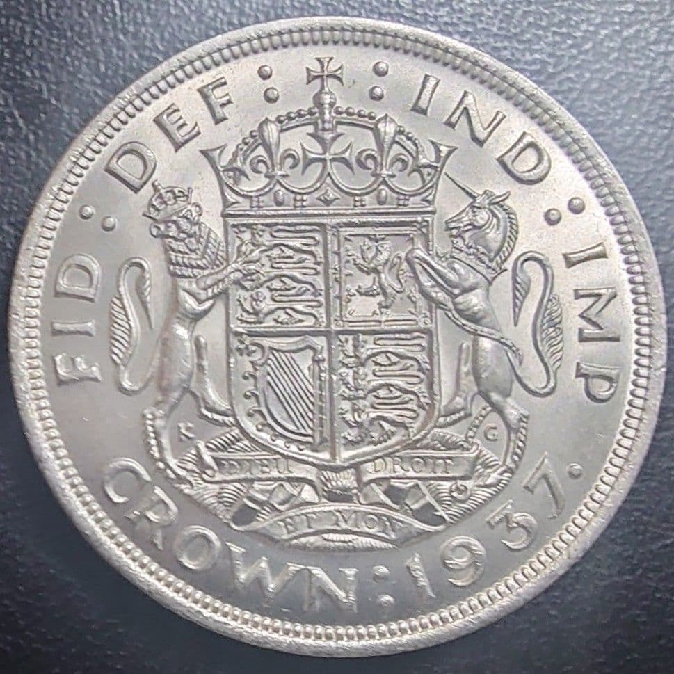 1937年 イギリス クラウン銀貨 ジョージ6世の戴冠式記念銀貨 IND IMP