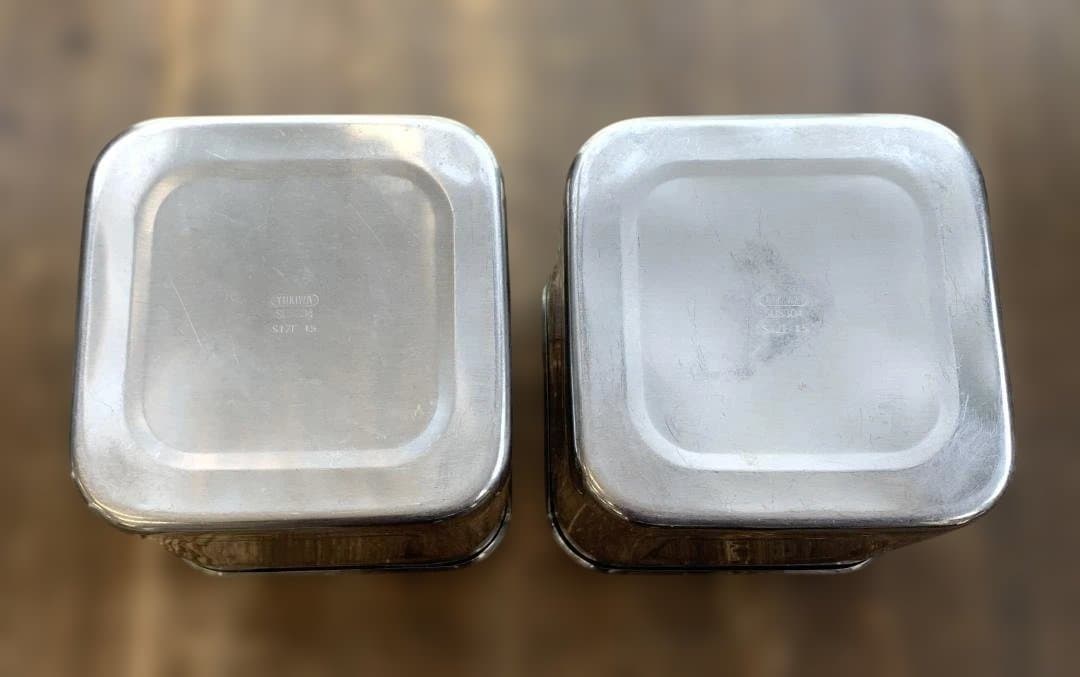 ユキワ ステンレス 角深型キッチンポット 21×1個・15×2個 計3個 蓋付