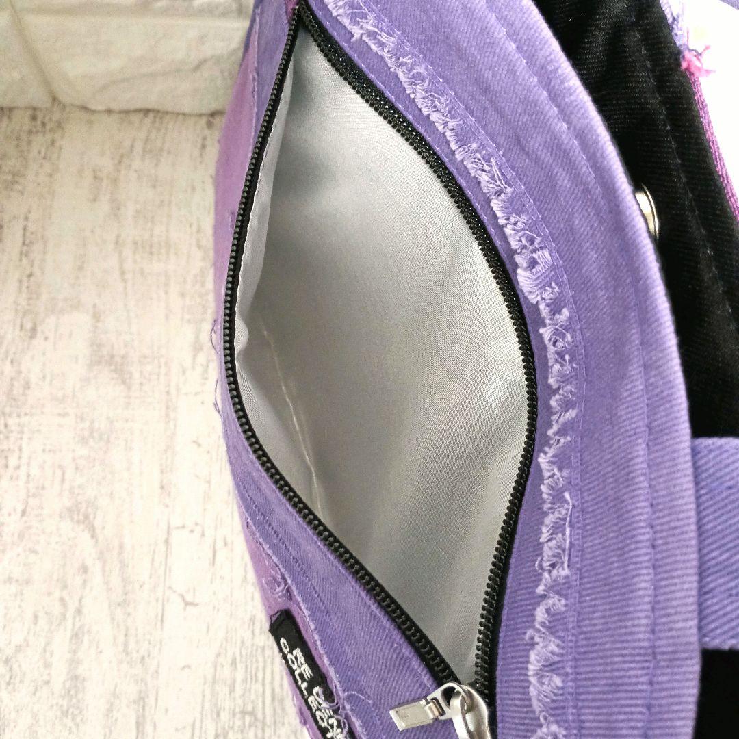 リメイクデニム★フリンジトートバッグM　肩掛けtype