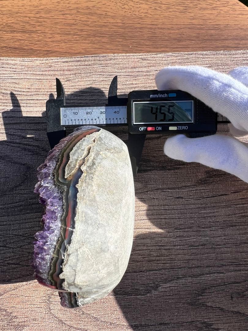 67 天然石 ウルグアイ産 アメジスト ハート型 クラスター 置き物