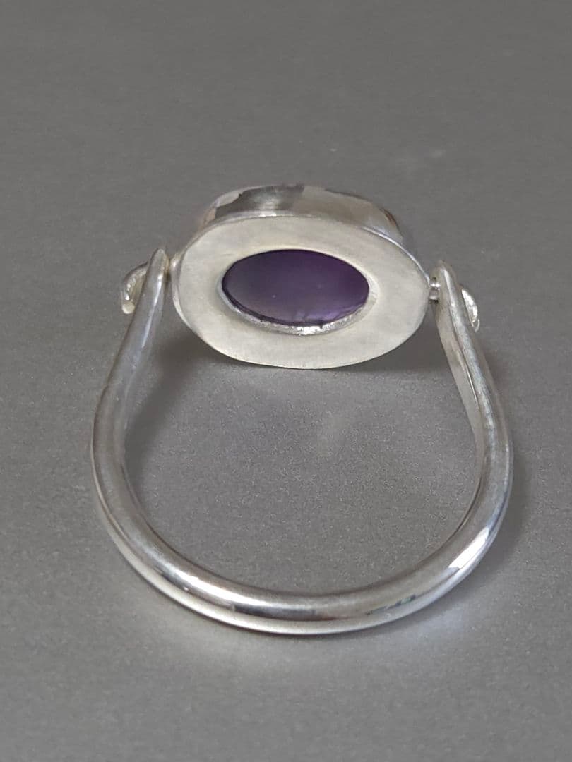 ハンドメイド　シルバーリング　アメジスト　13号