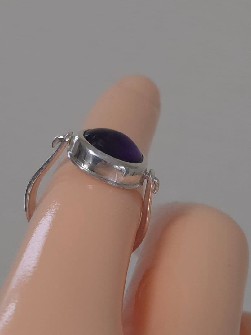ハンドメイド　シルバーリング　アメジスト　13号