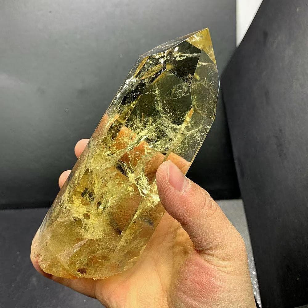 金運UP天然レインボーシトリン六角柱B0224/YS/2140237/650A