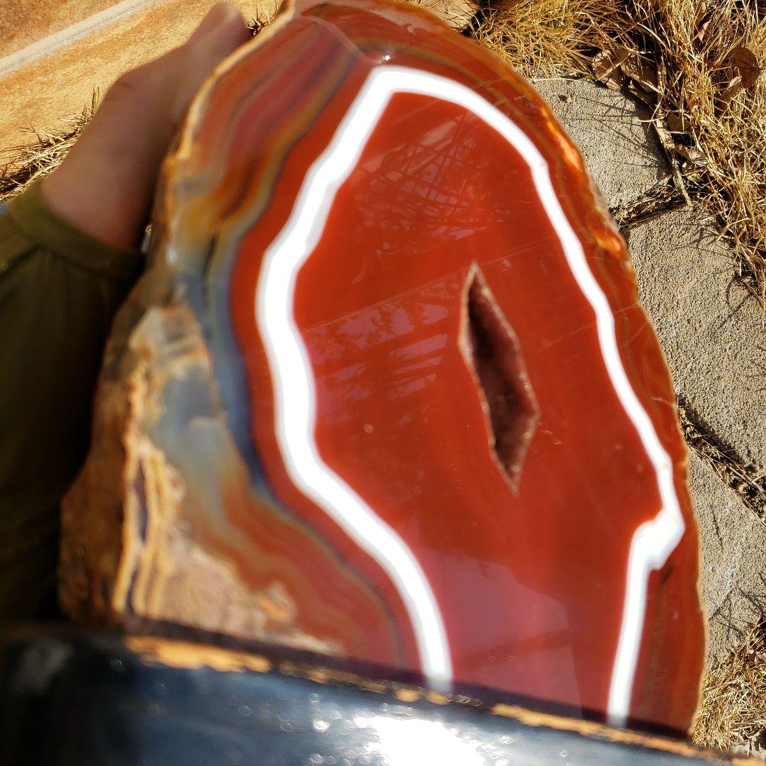 瑪瑙 赤 レッドアゲート 原石 横幅17cm 高さ20cm 4.5kg メノウ