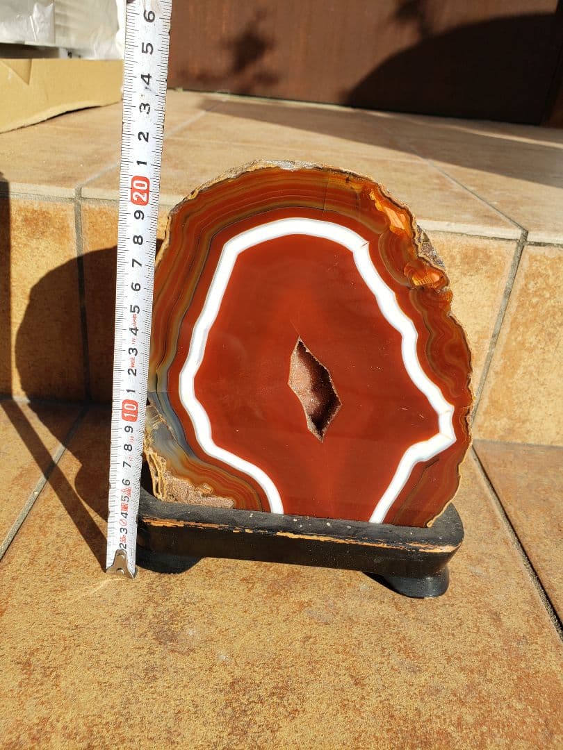瑪瑙 赤 レッドアゲート 原石 横幅17cm 高さ20cm 4.5kg メノウ