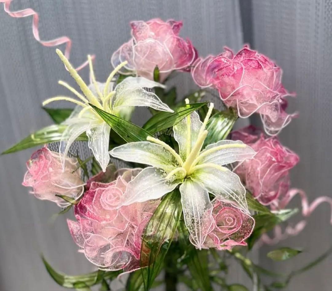 アメリカンフラワー　ディップフラワーNO.169（百合・薔薇）