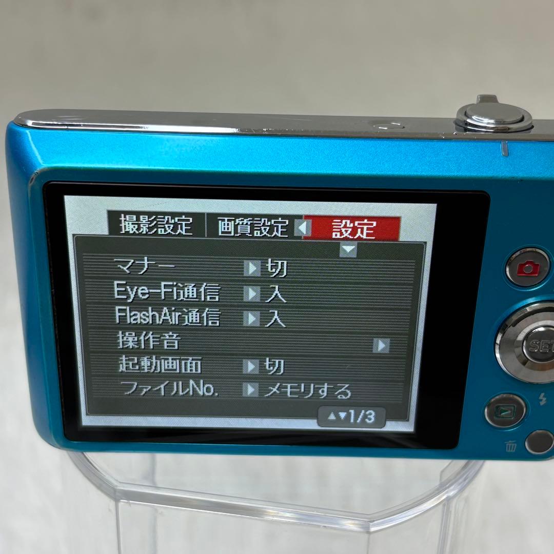 CASIO カメラ　EX-ZS210 バッテリー　ブルー　青　コンデジ　動作確認