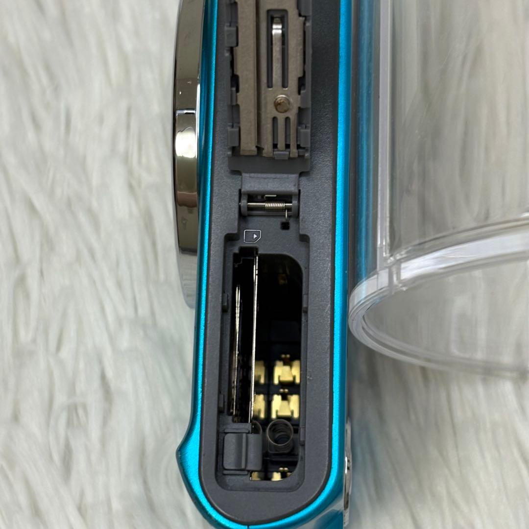 CASIO カメラ　EX-ZS210 バッテリー　ブルー　青　コンデジ　動作確認
