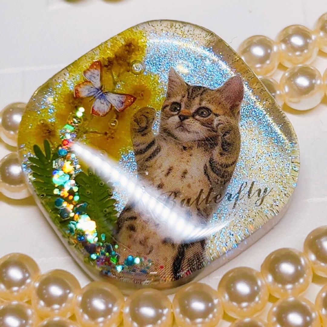 akkokun様お取置きです。レジンヘアゴム 猫ちゃん 自家製ミモザNo.947