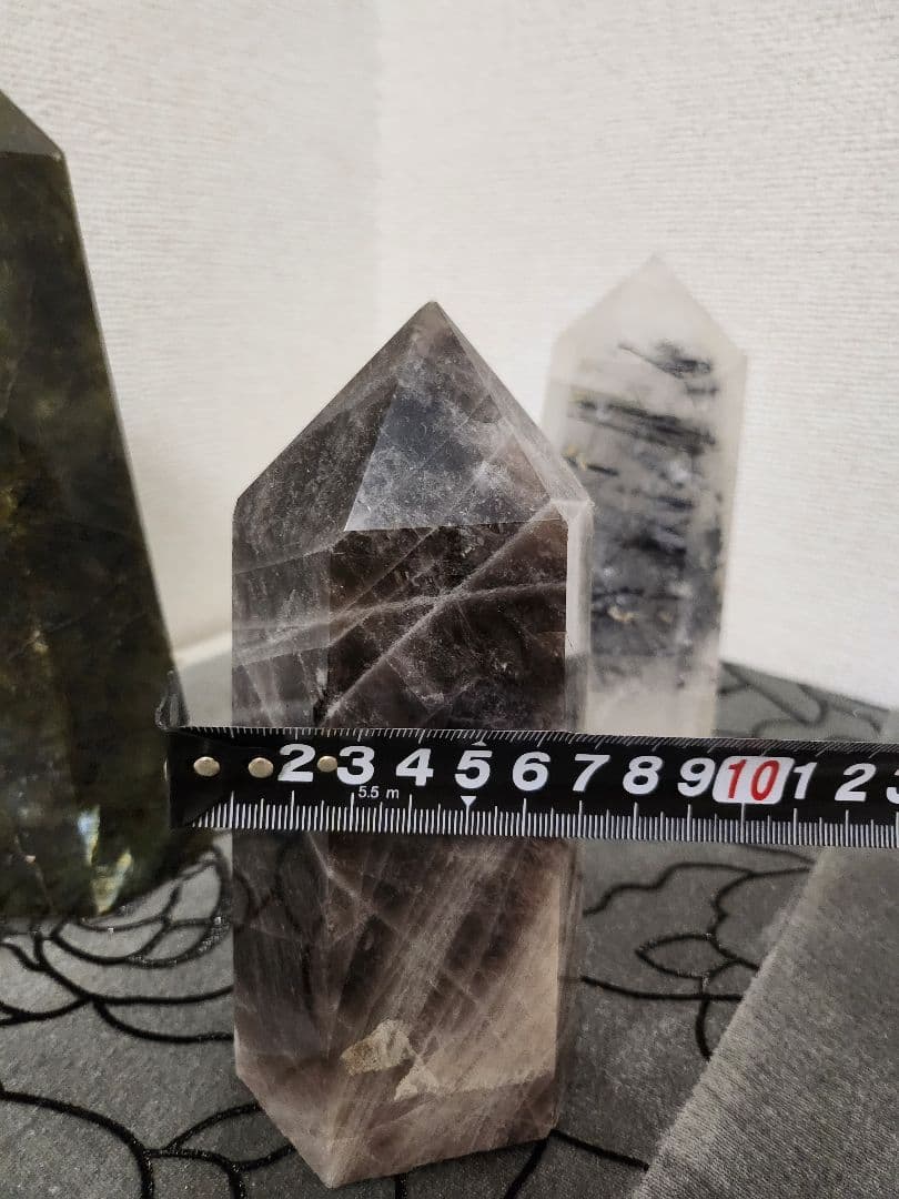 玄関に引き寄せ天然パワーストーン3セット❗　石六角柱　開運