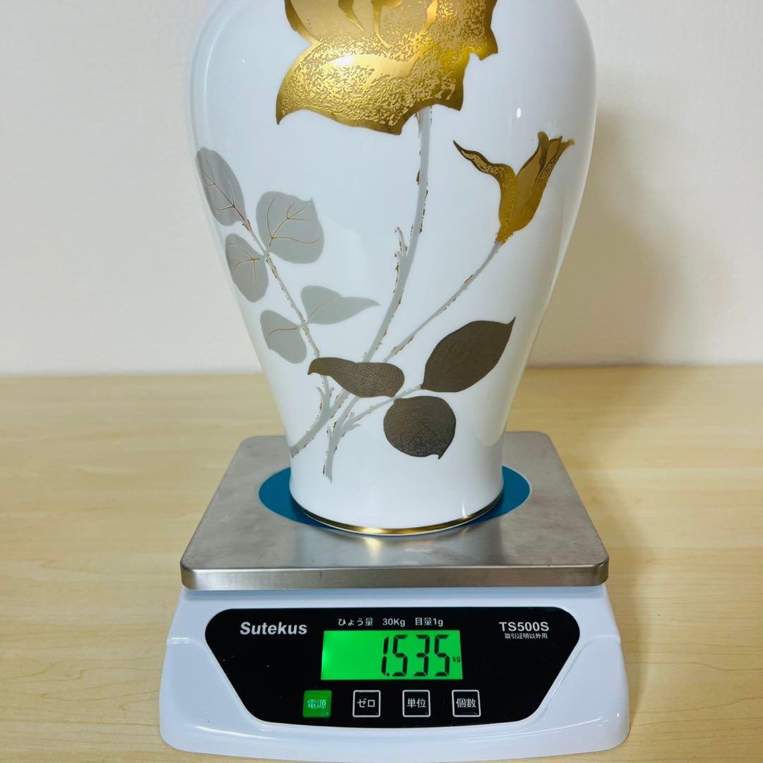 大倉陶園 OKURA 金 金蝕バラ 薔薇 花生 花瓶 フラワーベース 金彩