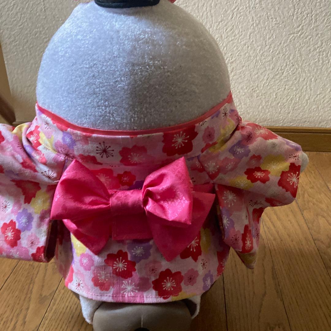 ニコラ　ラボット　服　lovot オーダー被布着物　帯先菱　リボン付き