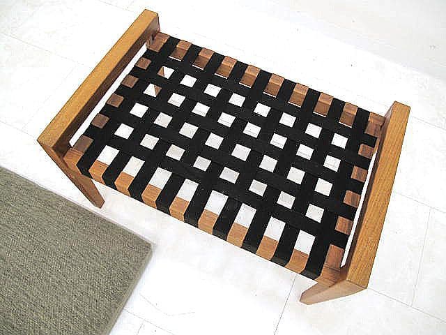 【展示品リッツウェル ブラヴァ オットマン ウォールナット無垢材×ファブリック