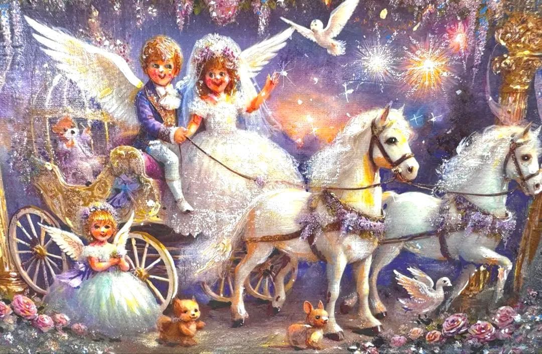 ま*ゆ様 絵画原画　（藤花の祝福）　守護を司る花のmiracle art