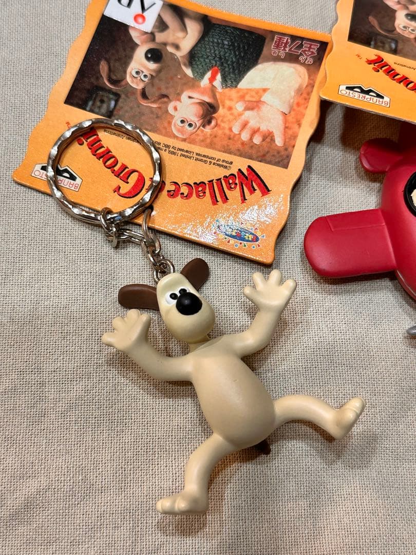 ウォレスとグルミット　レトロ　キーホルダー　フィギュア　バンプレスト　1989