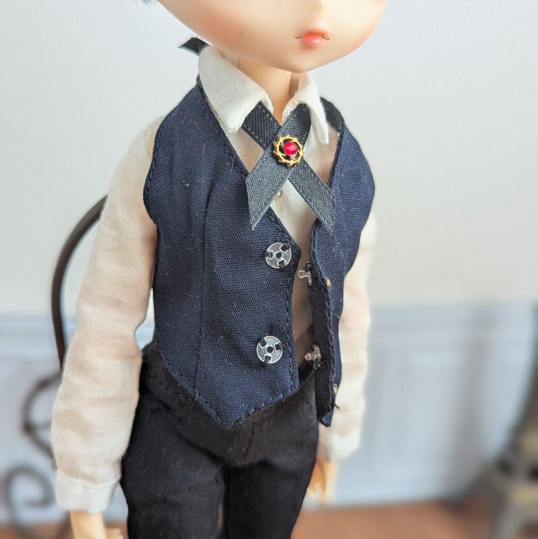 再1531※ハルモニアブルームroot服※ネイビーのカマーベストとパンツのセット
