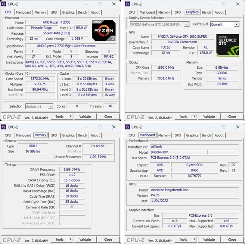 ゲーミングPC/Ryzen7 2700/GTX1660Super/メモリ16GB