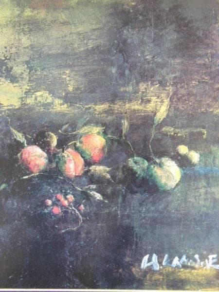 彼末 宏、静物、希少画集画版、版上サイン入、新品額付