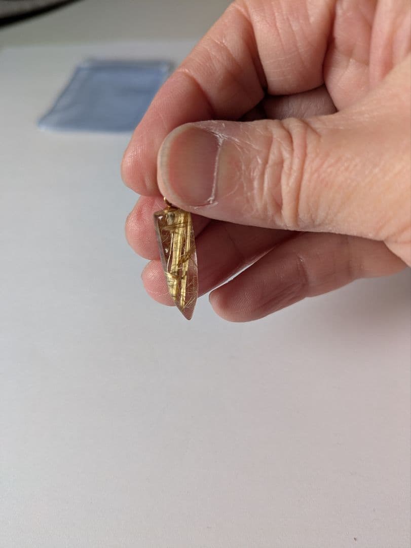 Ｋ18 タイチンルチル ペンダントトップ 天然石 パワーストーン アクセサリー