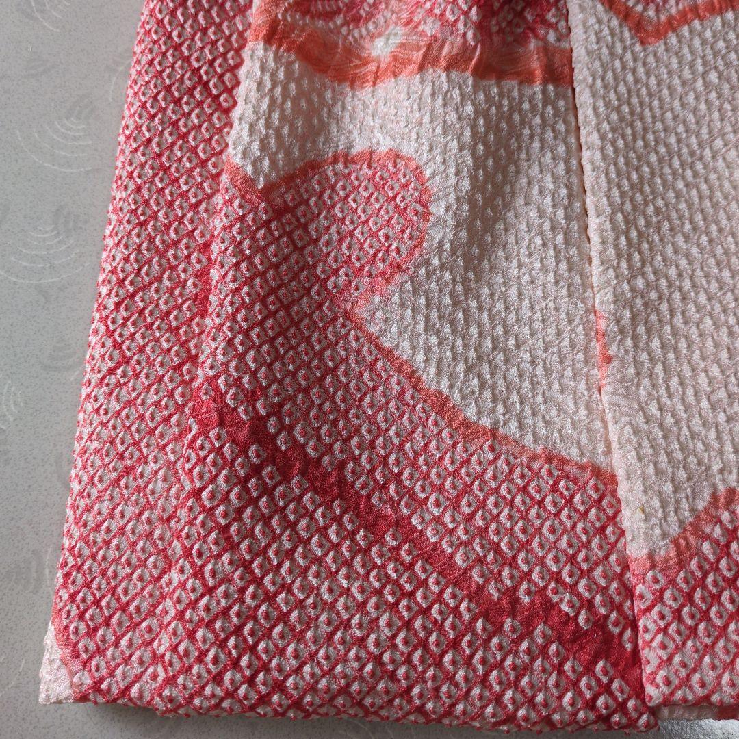 七五三３歳正絹総絞り手縫いの被布(巾着付き）