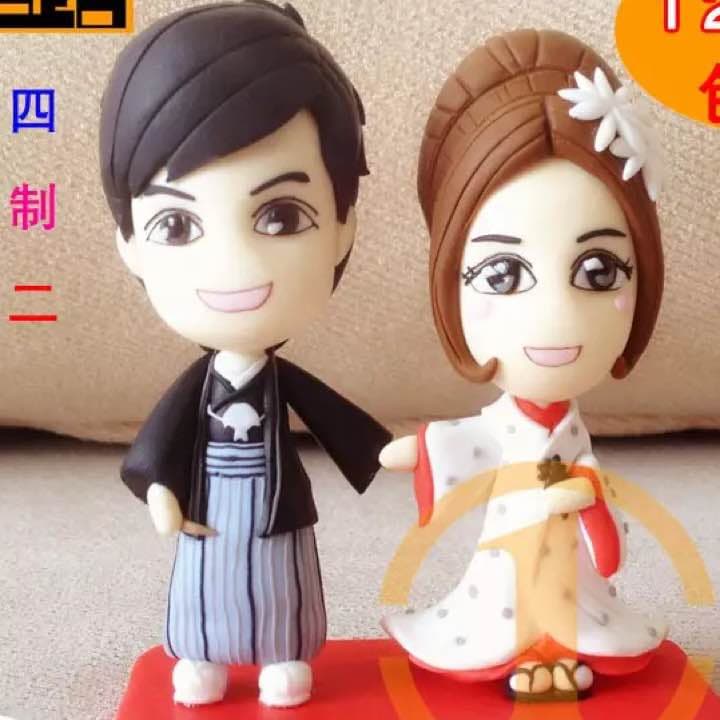 送料無料☆当店大人気!オーダーメイド アニメ風似顔 ミニ人形 オリジナル 二人版