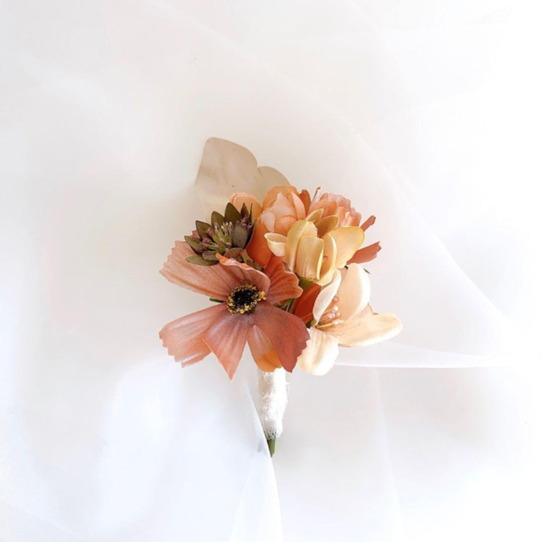 アーティフィシャルフラワー　ブーケ　ブートニア　セット