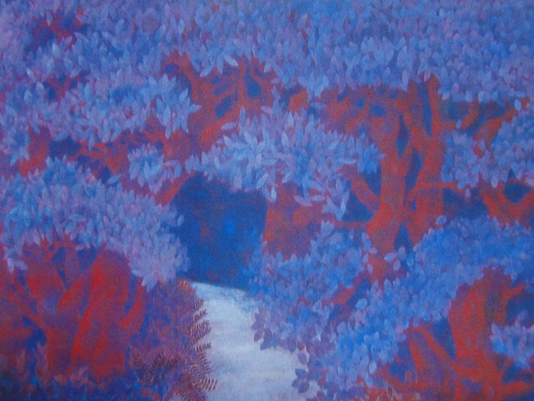 松崎良太、【南国の道】、希少画集・画版画、高級新品額・額装付、状態美麗