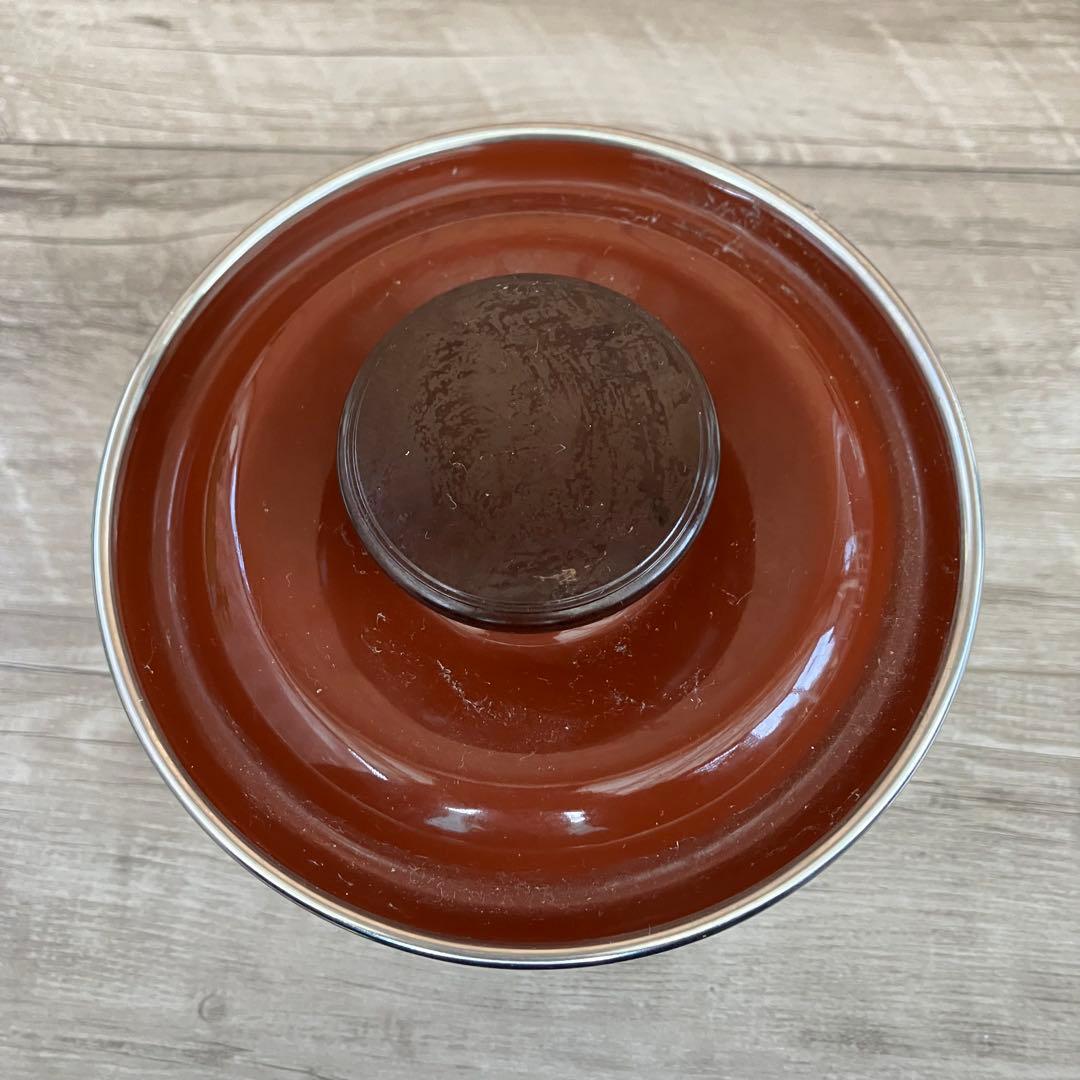 D-4 【昭和レトロ】花柄 ホーロー 蓋付きキャニスター 2個セット