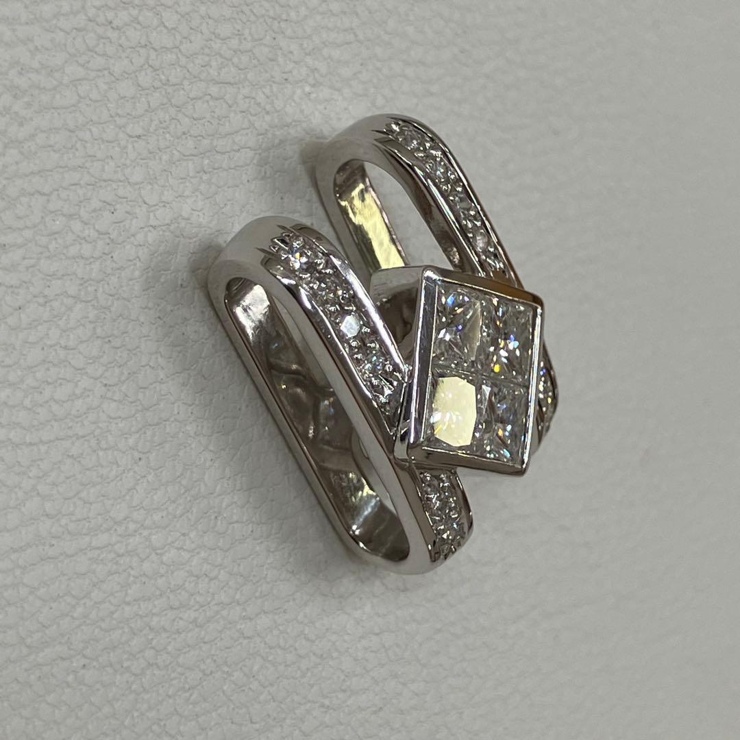 TASAKI タサキ Pt900 ダイヤ プリンセスカット ネックレス トップ