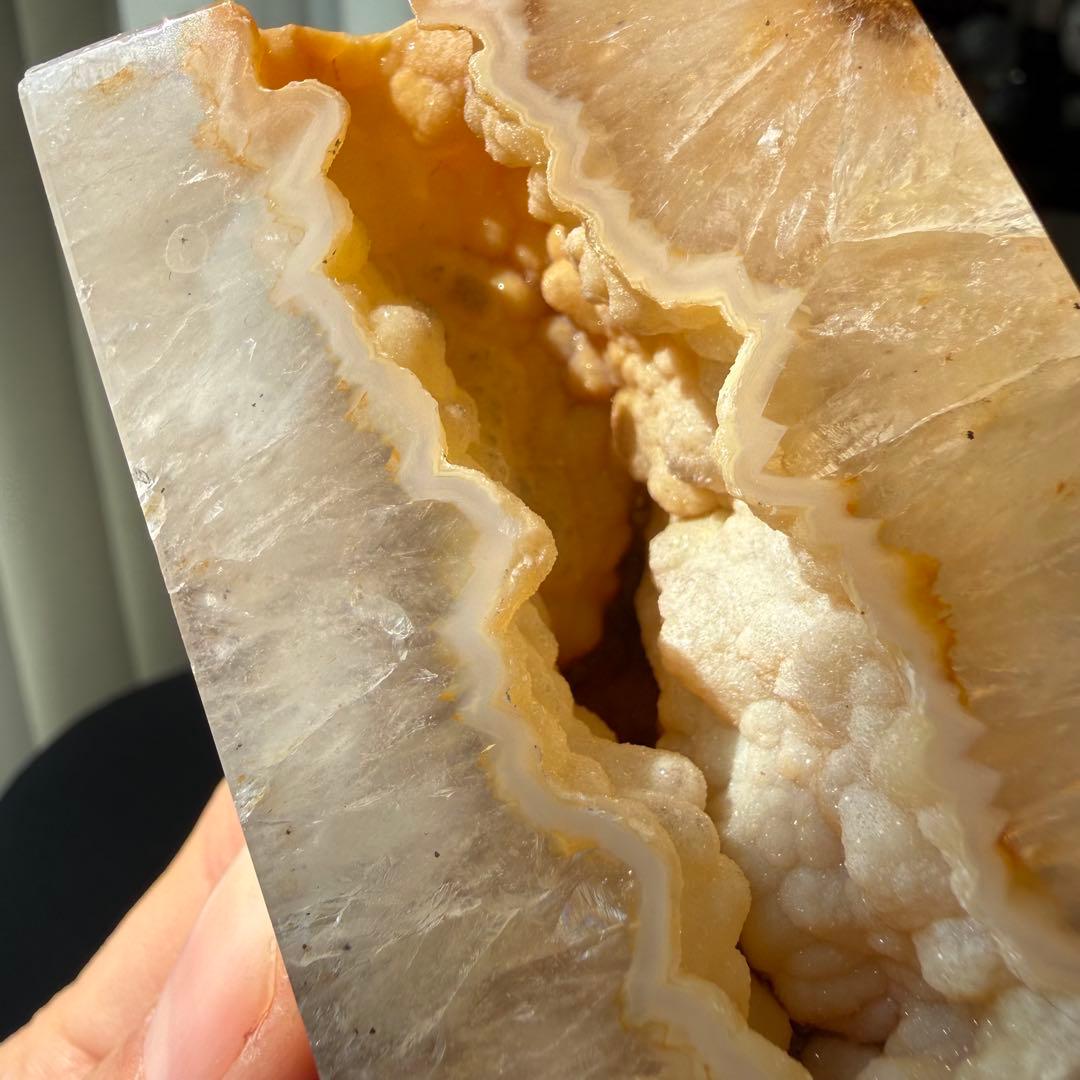 天然石シュガー水晶共生瑪瑙の原石　置物NO.030616