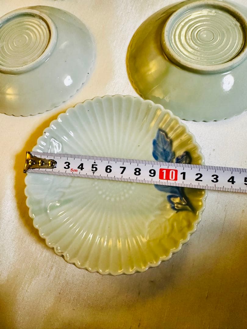 古伊万里　青磁　銘々皿　骨董　5枚