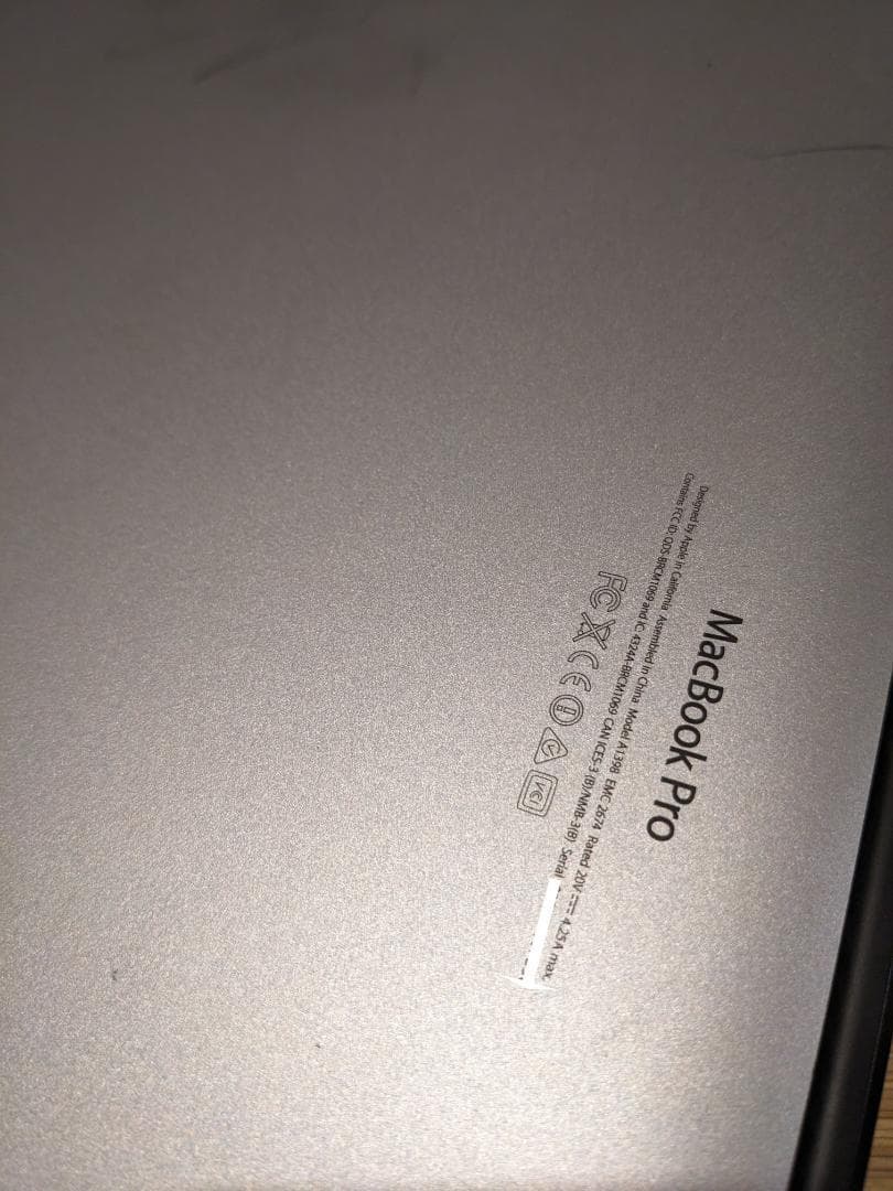 MacBook Pro A1398 SSD 2TB 16GB 15インチUS