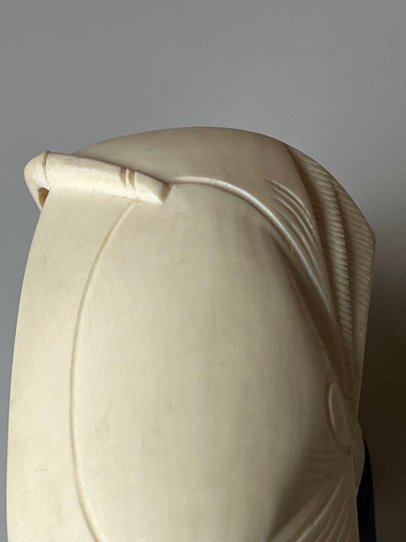 置物　台付　天然素材　魚　蛇　山水　人物　極細密　彫刻　傷有り