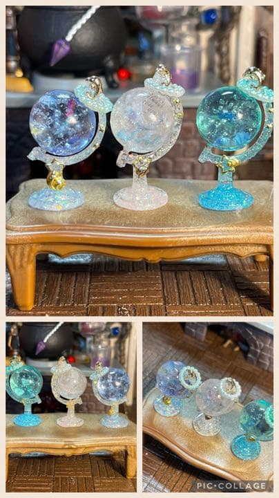 マーメイド、くじら地球儀オブジェ