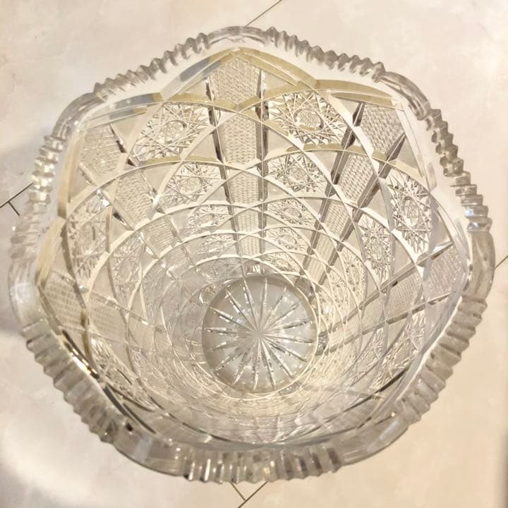#37 ボヘミア　ガラス　花瓶　花器　Bohemia ハンドカット　クリスタル