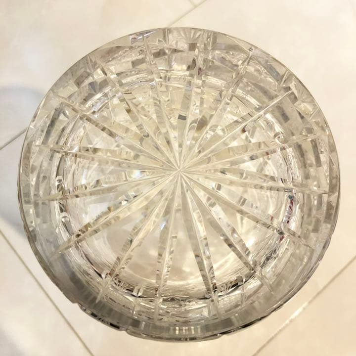 #37 ボヘミア　ガラス　花瓶　花器　Bohemia ハンドカット　クリスタル