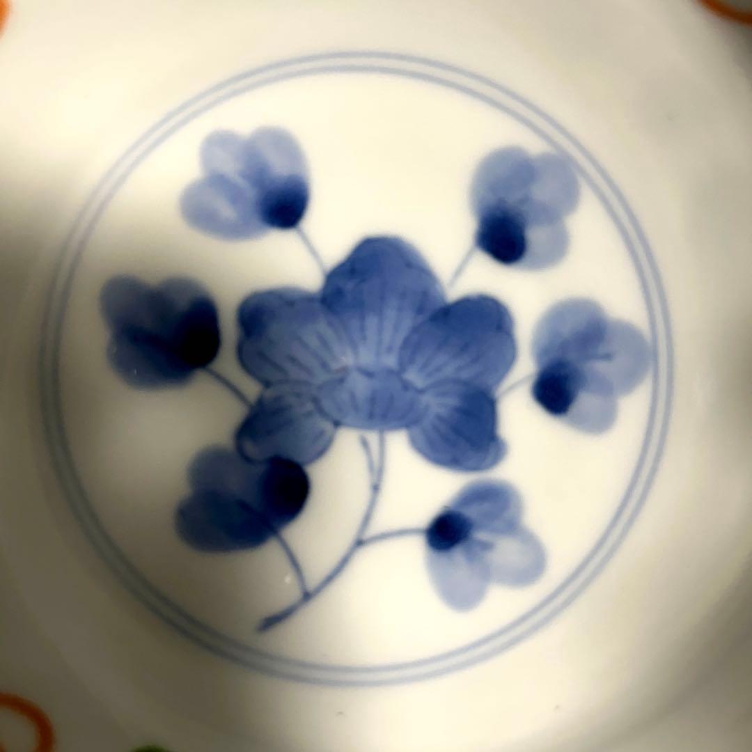 新品　有田焼　祥玉窯　一閑人　染付花紋　片口小鉢　中鉢　煮物鉢　多用鉢