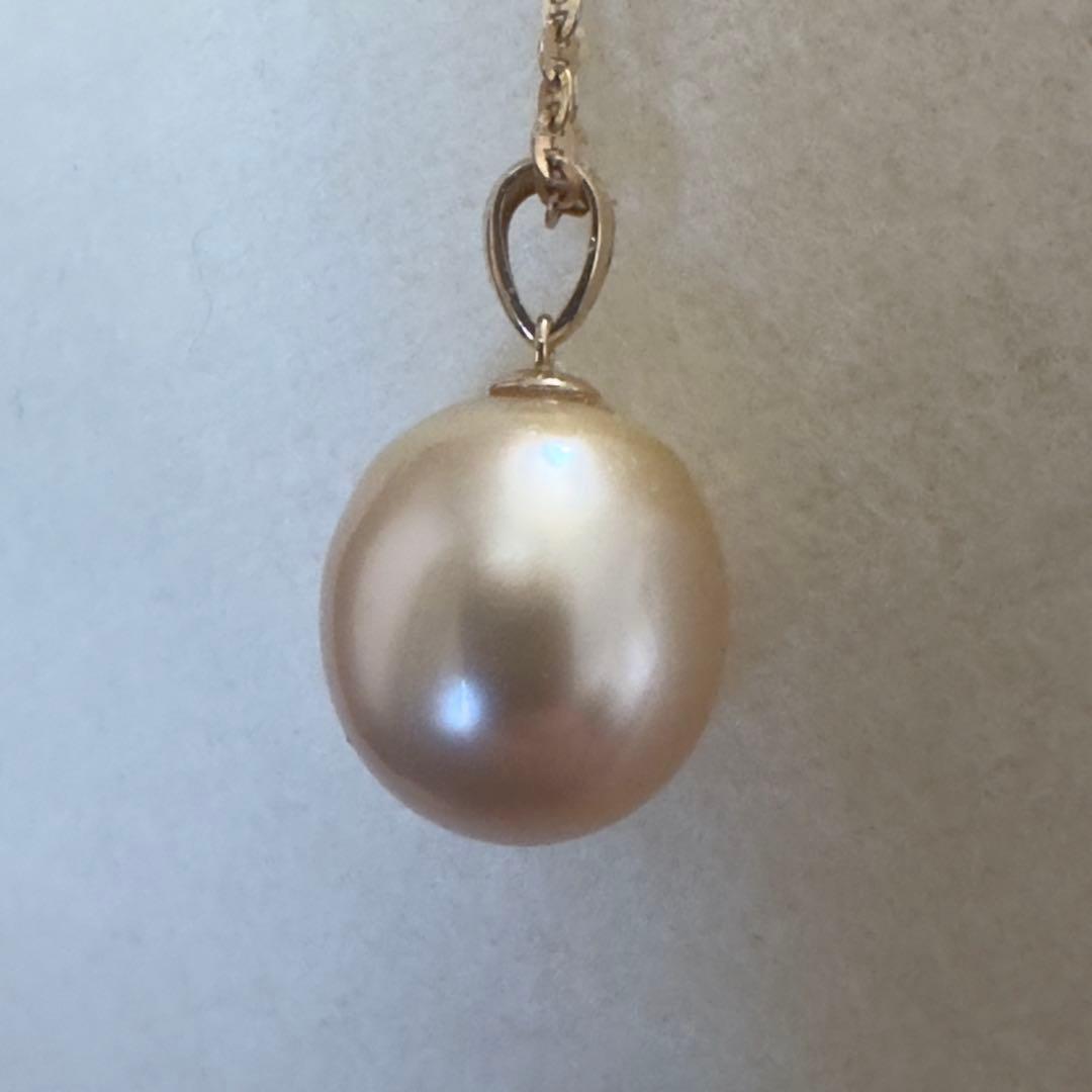 #C162 幅約11.7mm天然海水南洋白蝶本真珠　ペンダントトップ　K18