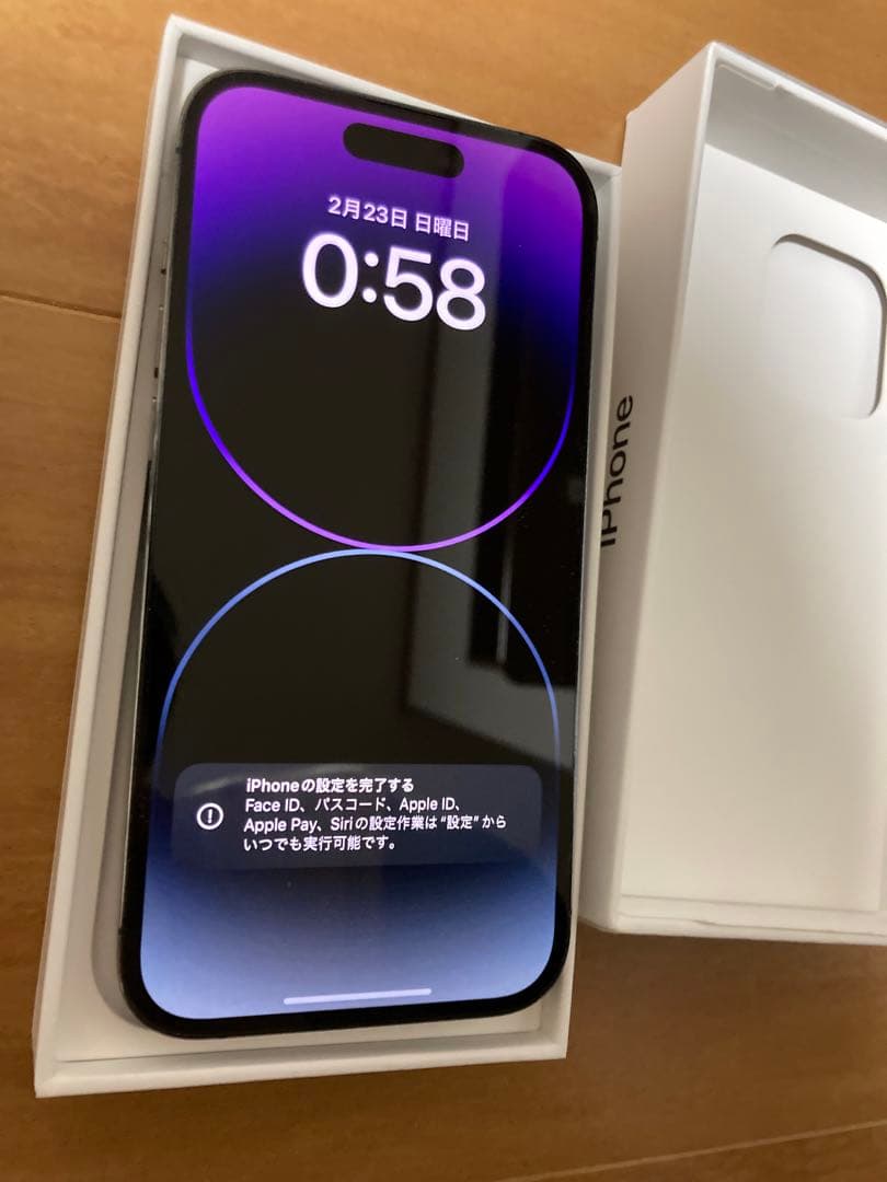 美品　Apple iPhone 14 Pro ディープパープル 本体箱付き128