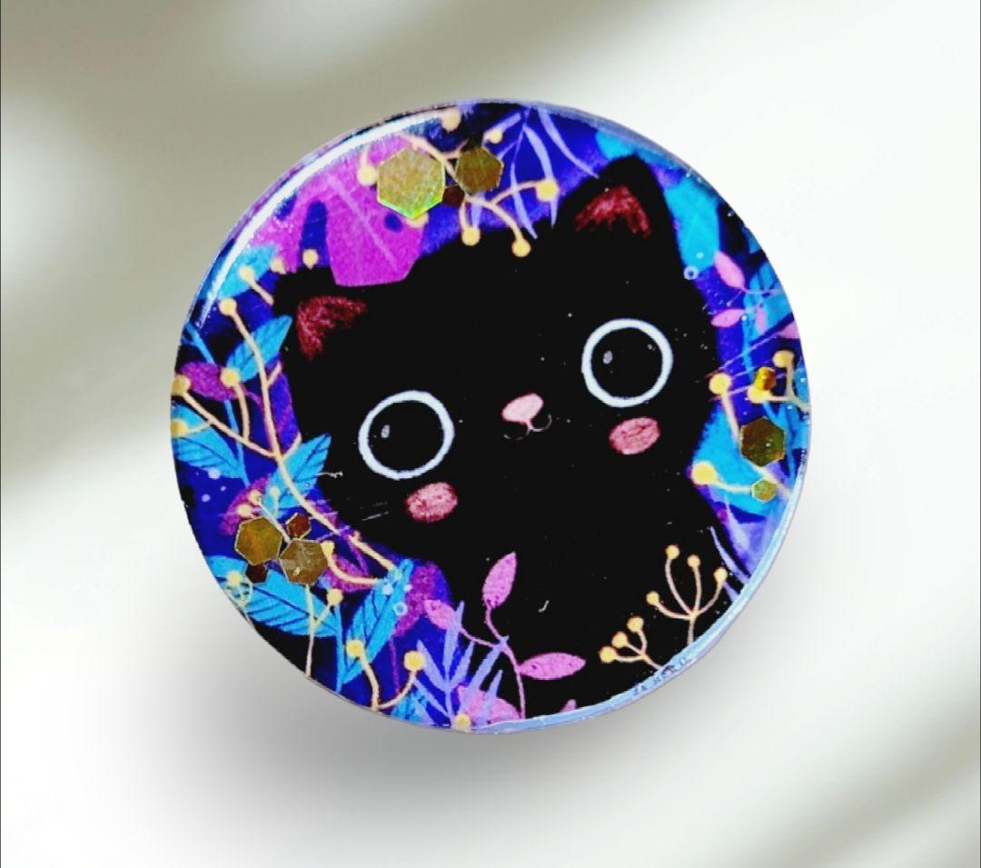 NO.578❤黒猫❤レジンヘアゴム ブローチ