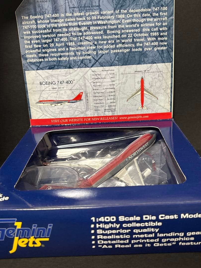 GeminiJets 1/400 NWA B747-400 ノースウエスト航空