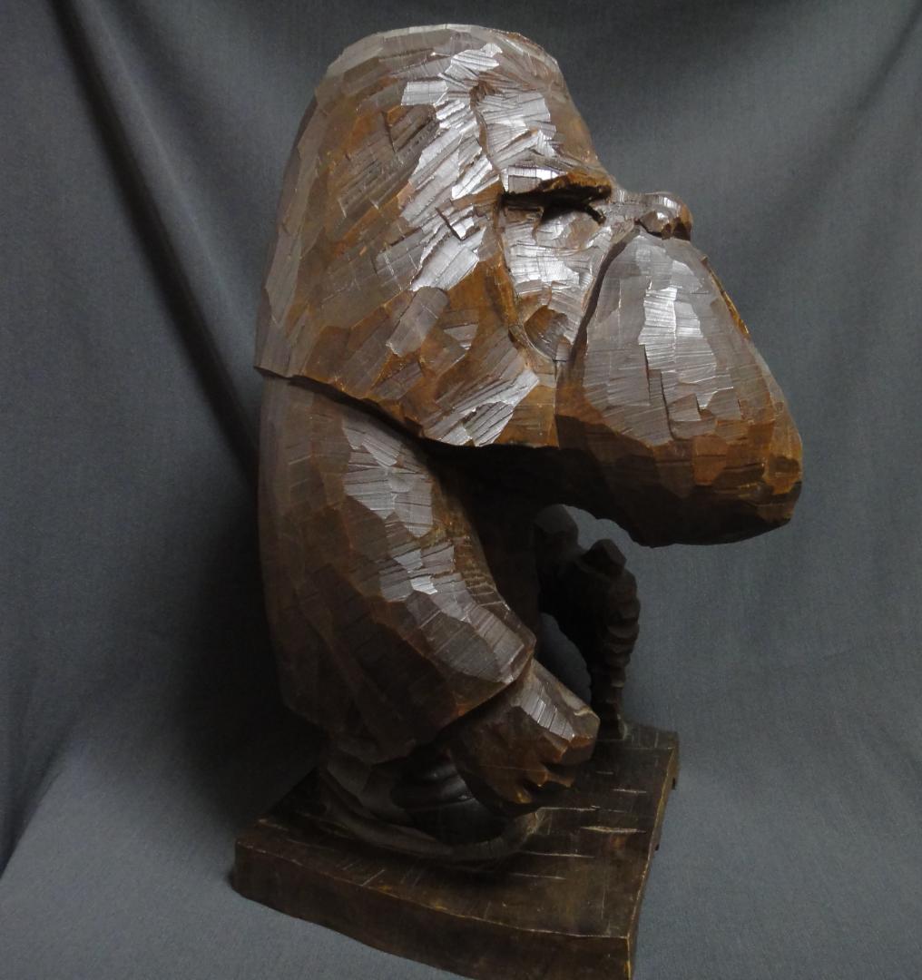 床ヌブリ 作　1972年 『アイヌエカシ立像』 木彫り アイヌ美術　ユーカラ堂