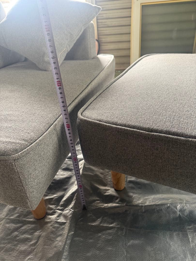 ポケットコイル ソファー グレー コンパクト